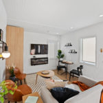 Brauer Living Pods - Living/Dining Room TV and Fireplace 2